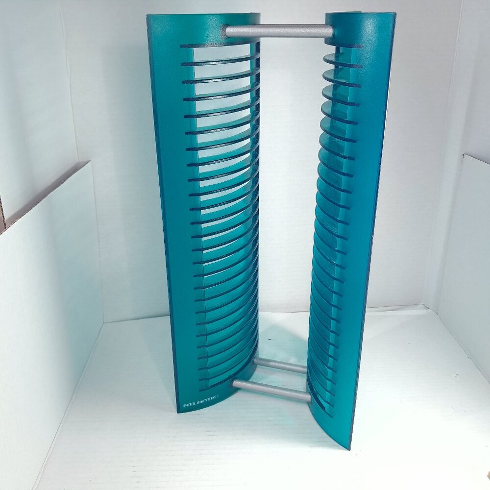 Atlantic CD Tower‎ Rack Holder Futuristic Modern Atomic Turquoise Green teal